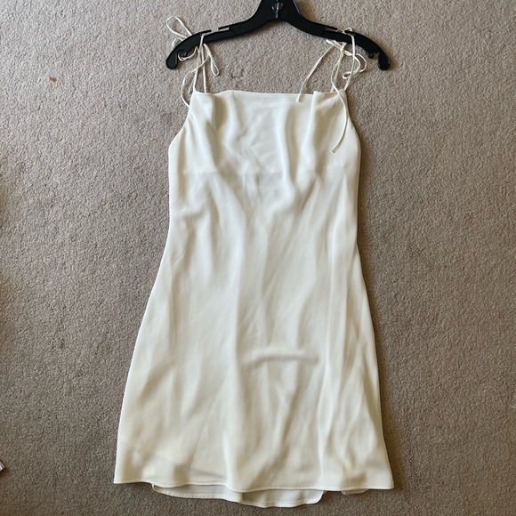 Abercrombie Tie Strap Slip Mini Dress in Ivory - Picture 1 of 6